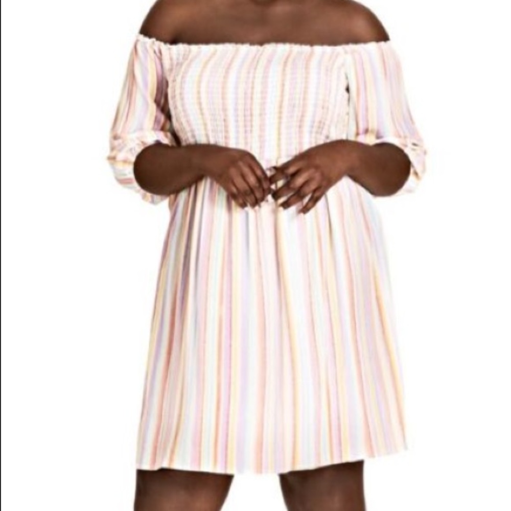 City Chic colorful off the shoulder dress 14